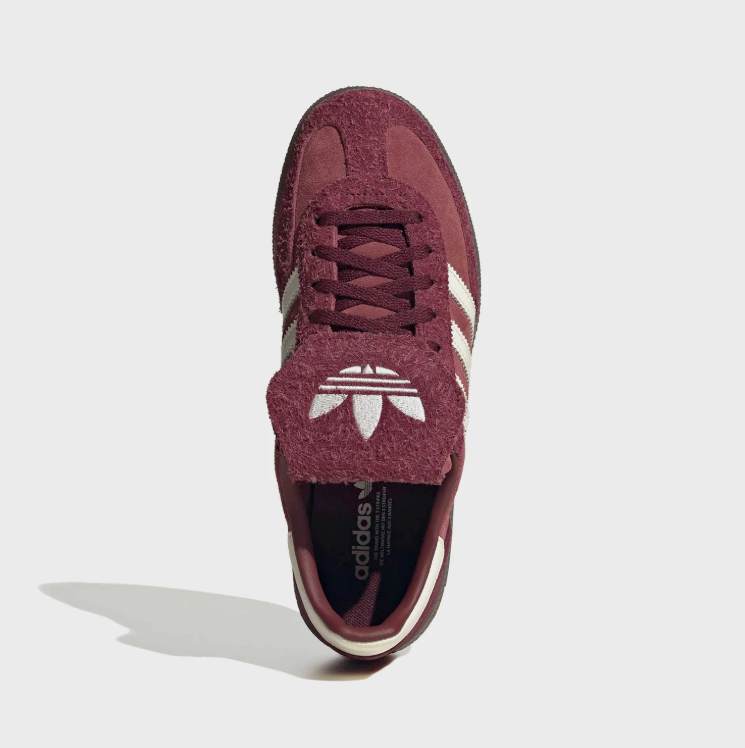 adidas Low-Top Sneakers – Burgundy & Cream Fold-Over Tongue