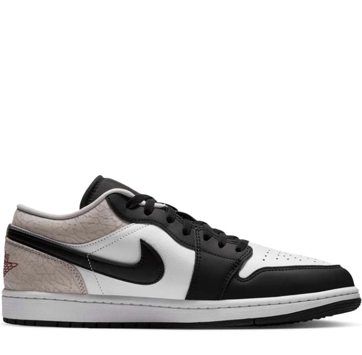 Jordan Low-Top Sneakers – Black & White with Textured Grey Heel