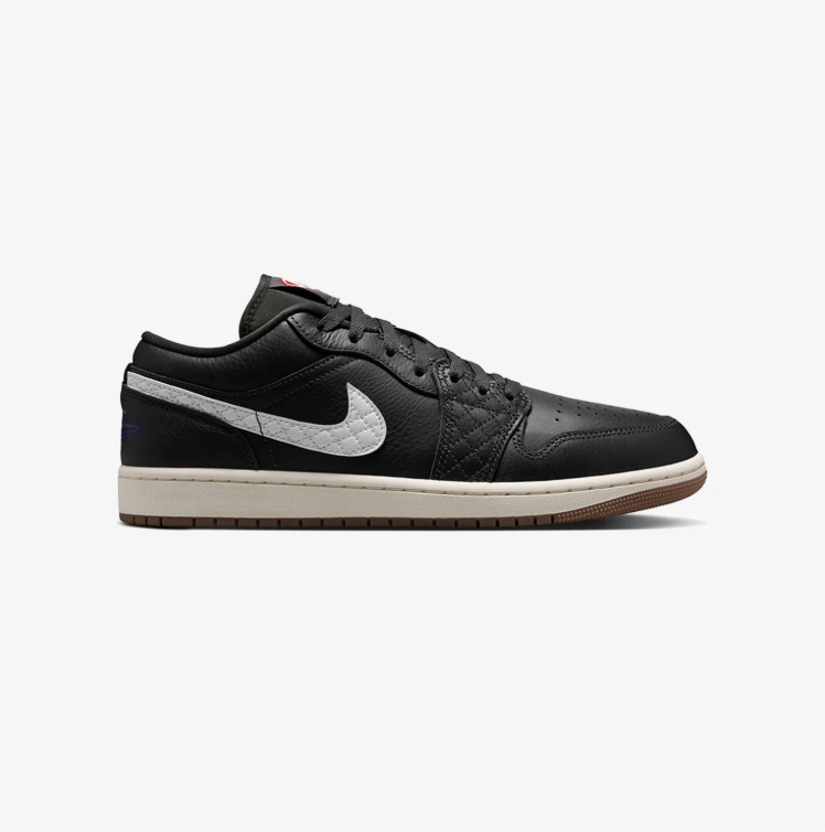 Jordan Low-Top Sneakers – Black & White Quilted Detail