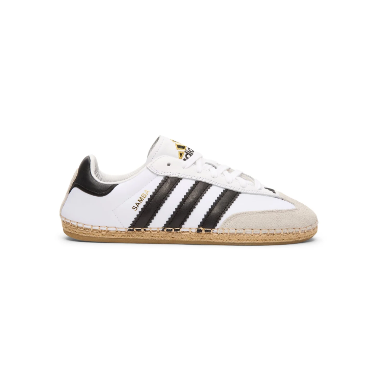 adidas Low-Top Sneakers – White & Black with Woven Sole Detail