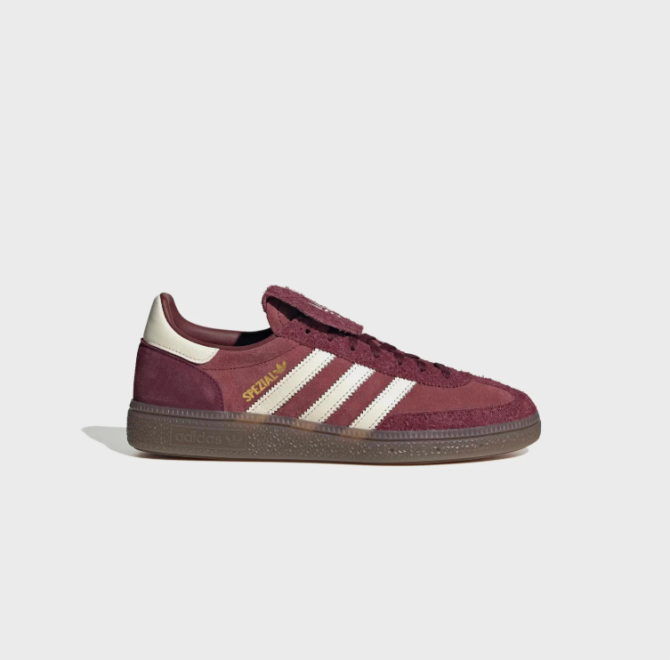 adidas Low-Top Sneakers – Burgundy & Cream Fold-Over Tongue