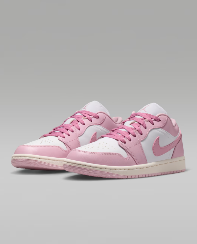 Jordan Low-Top Sneakers – Pink & White with Cream Midsole