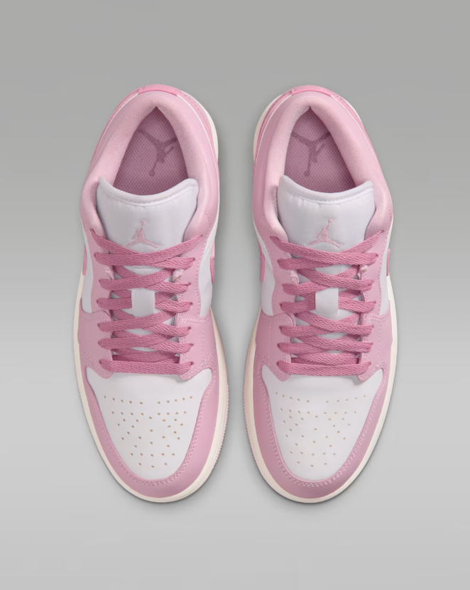 Jordan Low-Top Sneakers – Pink & White with Cream Midsole