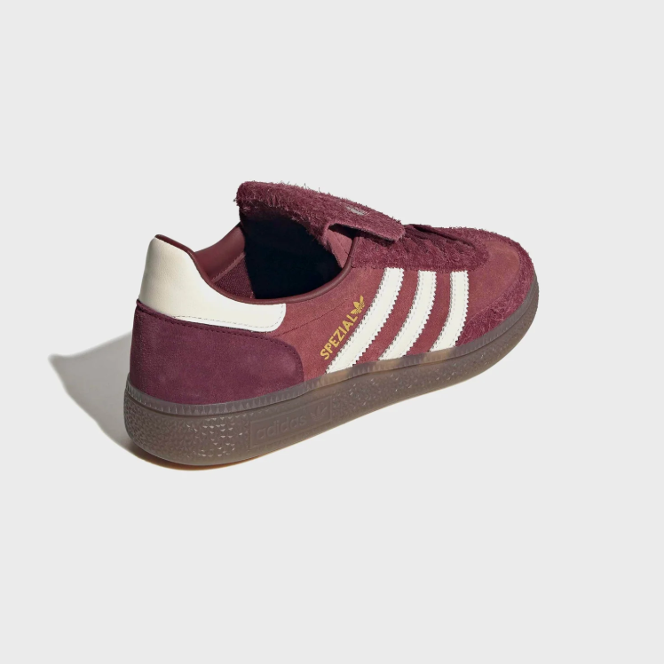 adidas Low-Top Sneakers – Burgundy & Cream Fold-Over Tongue