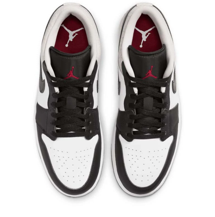 Jordan Low-Top Sneakers – Black & White with Textured Grey Heel