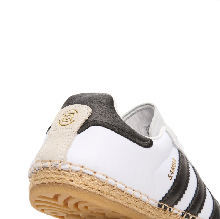 adidas Low-Top Sneakers – White & Black with Woven Sole Detail