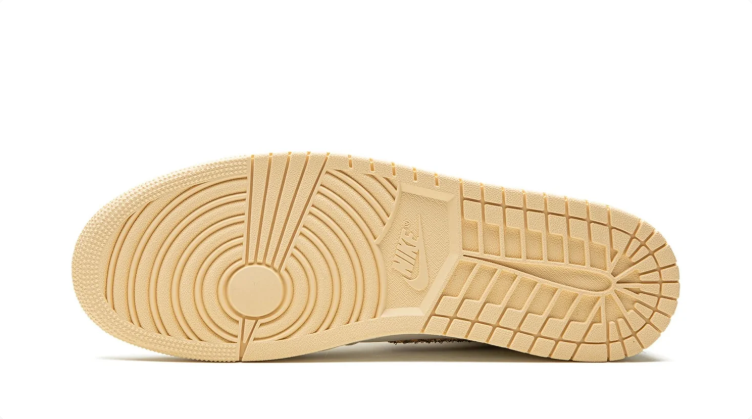 Jordan High-Top Sneakers – Off-White & Gold Textured Detail