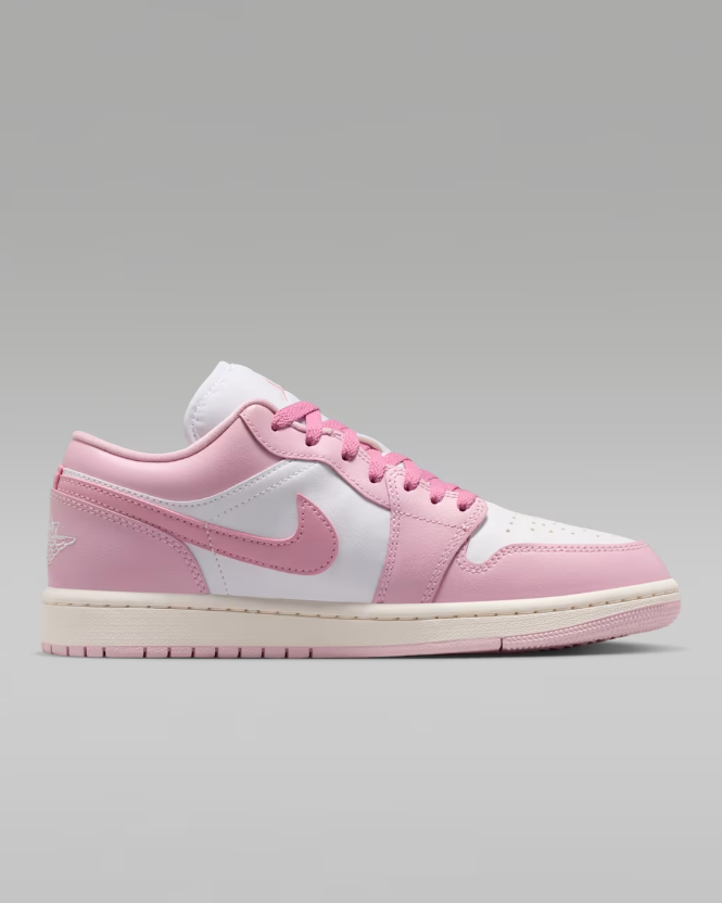 Jordan Low-Top Sneakers – Pink & White with Cream Midsole