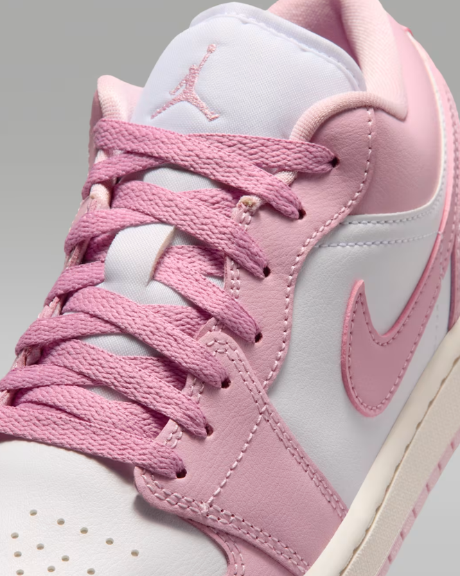 Jordan Low-Top Sneakers – Pink & White with Cream Midsole