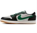 Jordan Low-Top Sneakers – Black, White & Green with Gum Sole