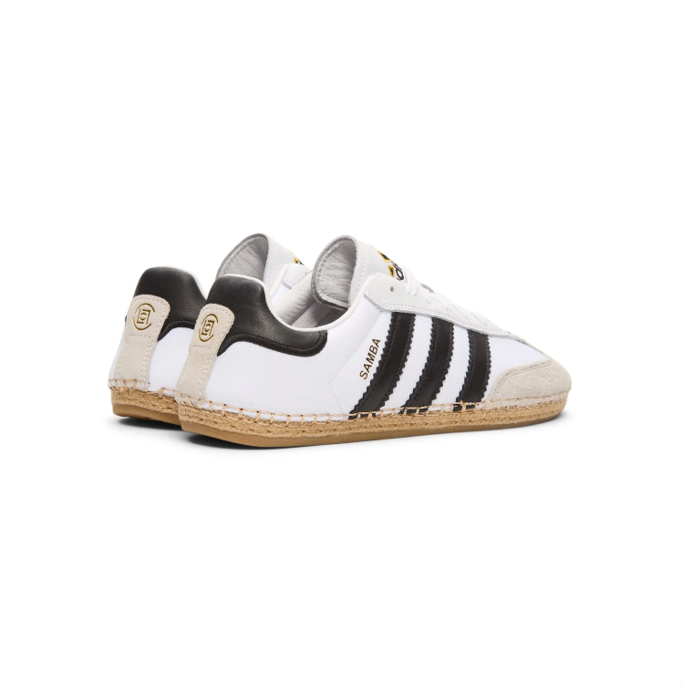 adidas Low-Top Sneakers – White & Black with Woven Sole Detail